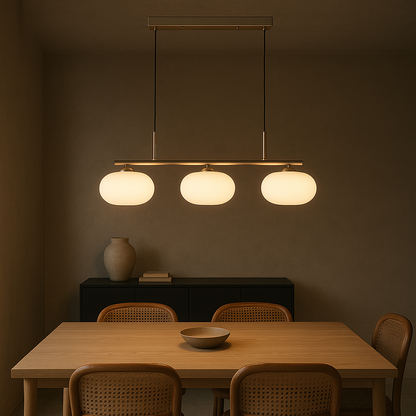 Moderne 3-Licht-Hängeleuchte im Bauhaus-Stil