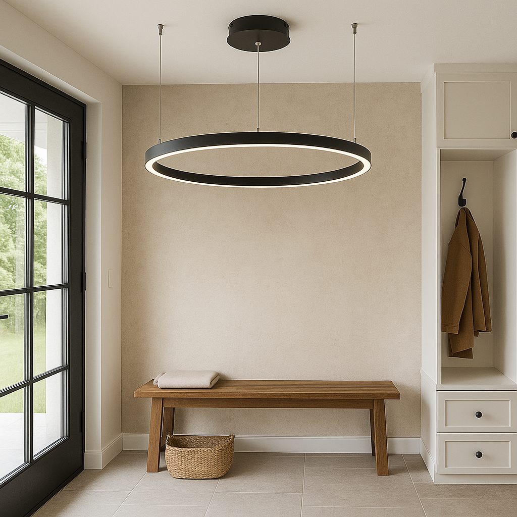 Lampa wisząca z pierścieniem Nordic - elegancka i nowoczesna aranżacja wnętrza