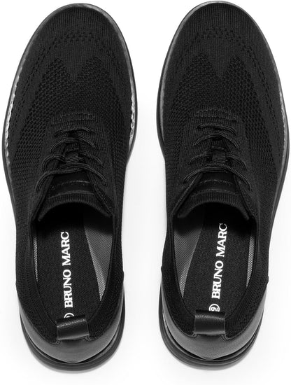 Bruno Marc Men's KnitFlex Breeze Mesh Sneakers Oxfords Lace-Up Lightweight Casual Walking Shoes