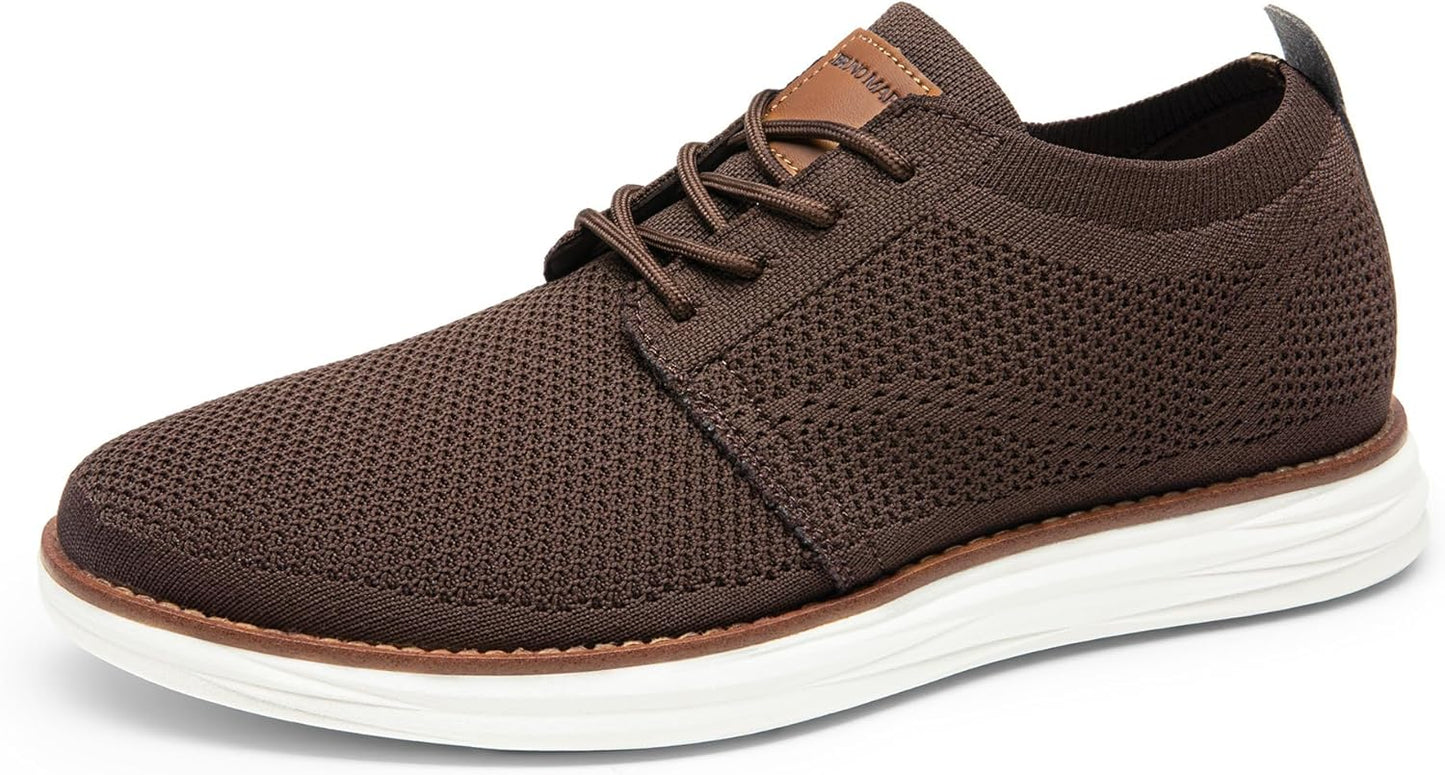 Bruno Marc Men's KnitFlex Breeze Mesh Sneakers Oxfords Lace-Up Lightweight Casual Walking Shoes