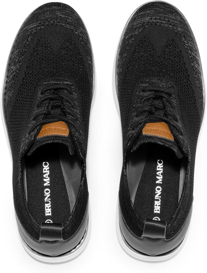 Bruno Marc Men's KnitFlex Breeze Mesh Sneakers Oxfords Lace-Up Lightweight Casual Walking Shoes