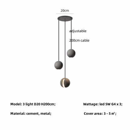 Sphered Cement Pendant Light