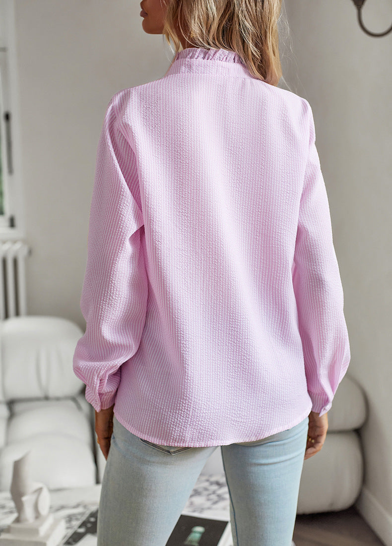 Elegant Ruffle Sleeve Blouse