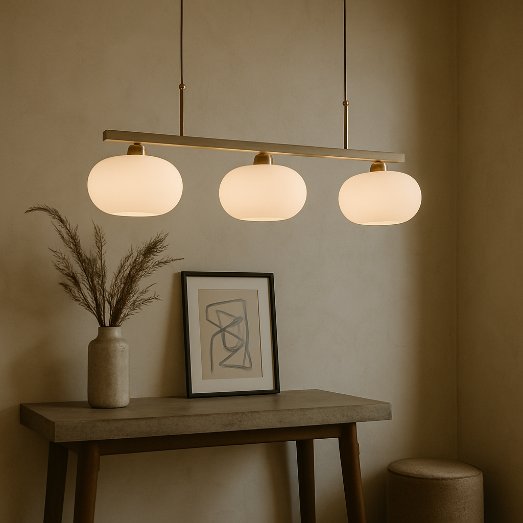 Moderne 3-Licht-Hängeleuchte im Bauhaus-Stil