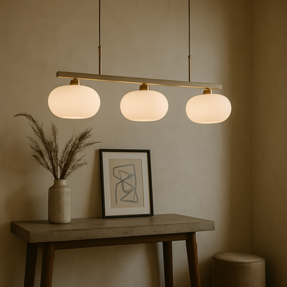 Moderne 3-Licht-Hängeleuchte im Bauhaus-Stil