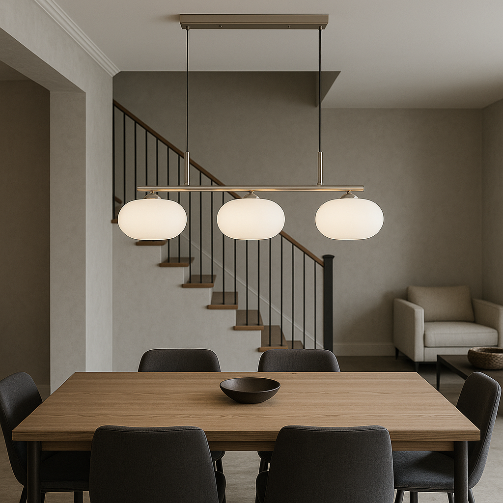 Moderne 3-Licht-Hängeleuchte im Bauhaus-Stil