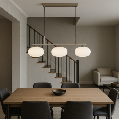 Moderne 3-Licht-Hängeleuchte im Bauhaus-Stil