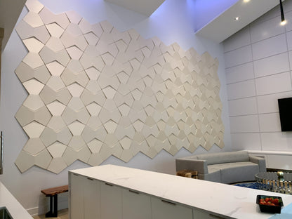 Bowtie Geometric 3D Leather Wall Panel