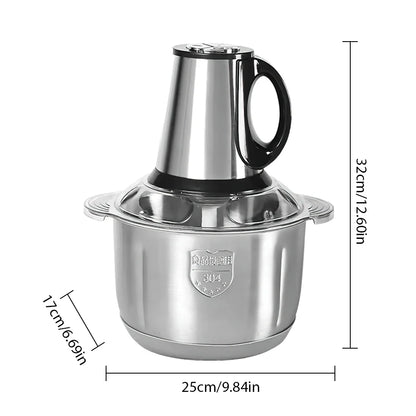 3 Speeds Electric Meat Mincer Grinder Stainless Steel Chopper 5L Home Food Processor Garlic Mud Maker Blender Large Capacity