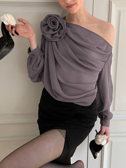 Chiffon One Shoulder Top