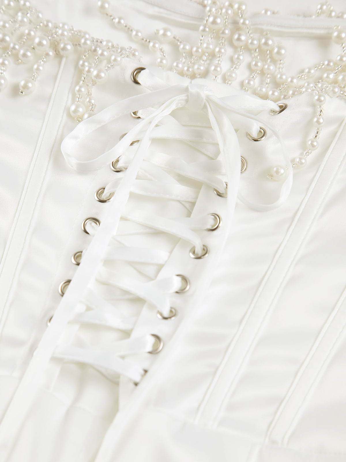 Olivia | Strapless Pearl Midi Dress