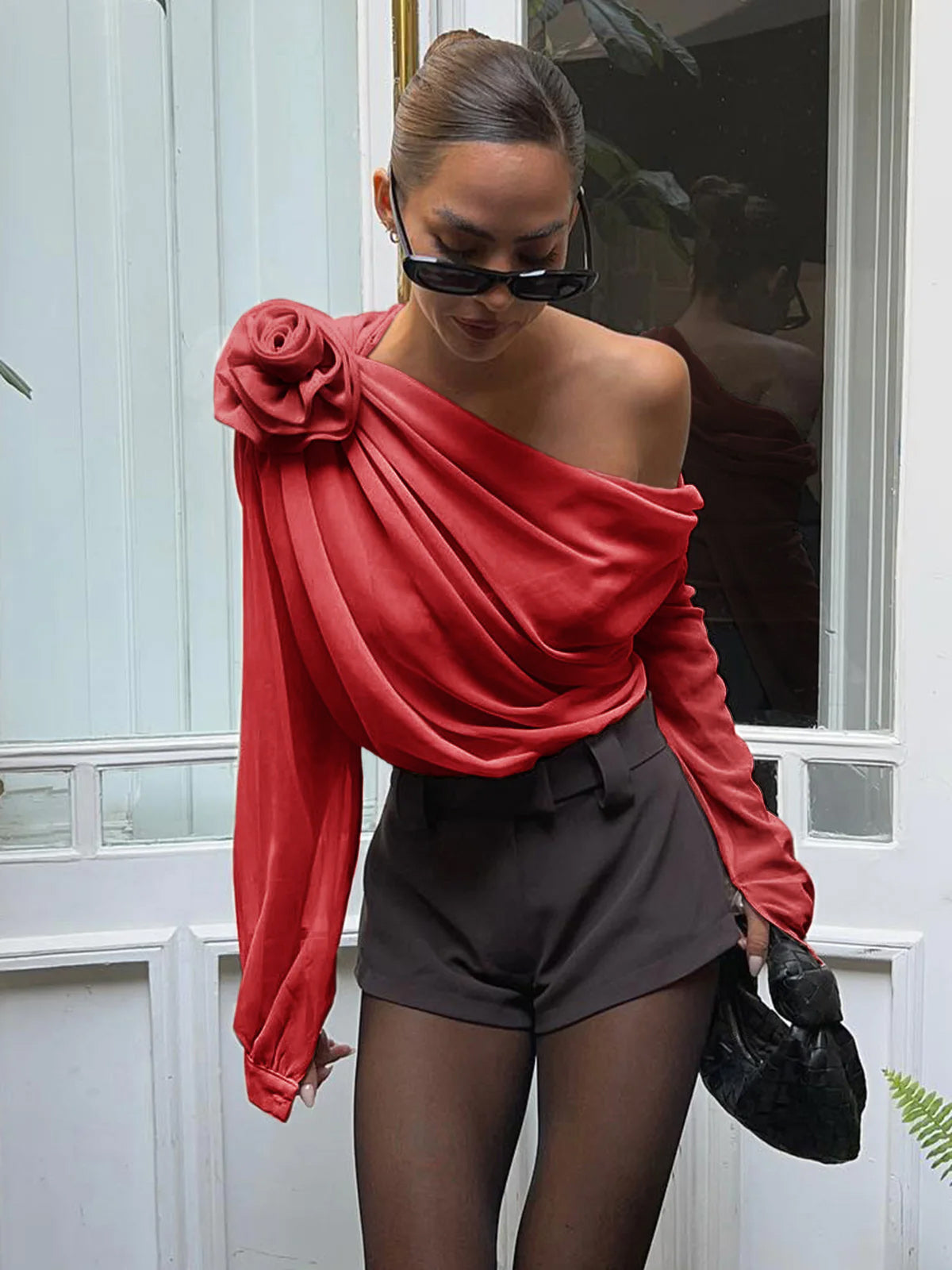 Chiffon One Shoulder Top