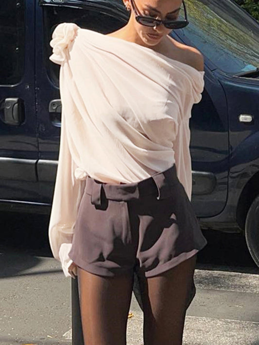Chiffon One Shoulder Top