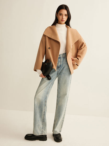 Large Collar Tweed Coat
