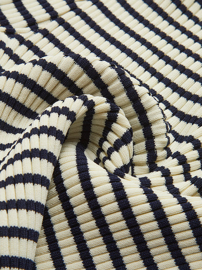 Cold-Shoulder Striped Ruffle-Sleeve Cardigan
