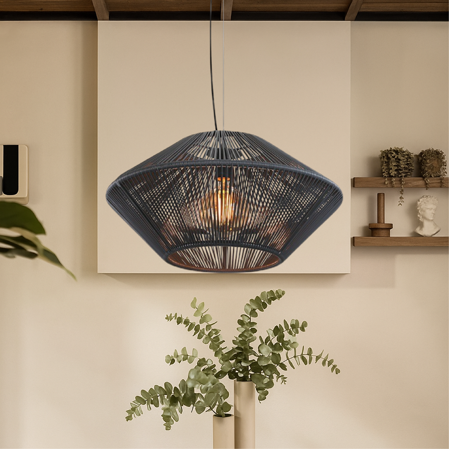 Luminária pendente artesanal feita à mão