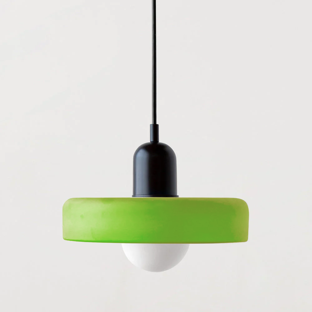 Bauhaus-Style Colored Glass Pendant Light