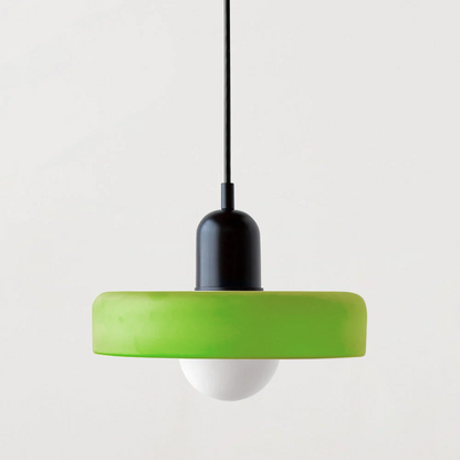Bauhaus-Style Colored Glass Pendant Light