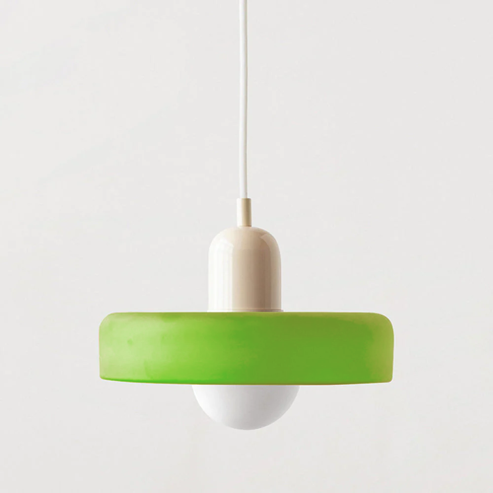 Bauhaus-Style Colored Glass Pendant Light