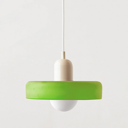 Bauhaus-Style Colored Glass Pendant Light