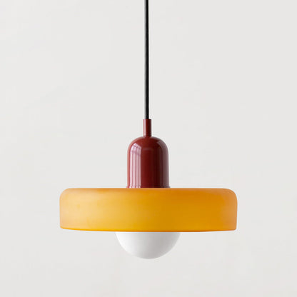 Bauhaus-Style Colored Glass Pendant Light