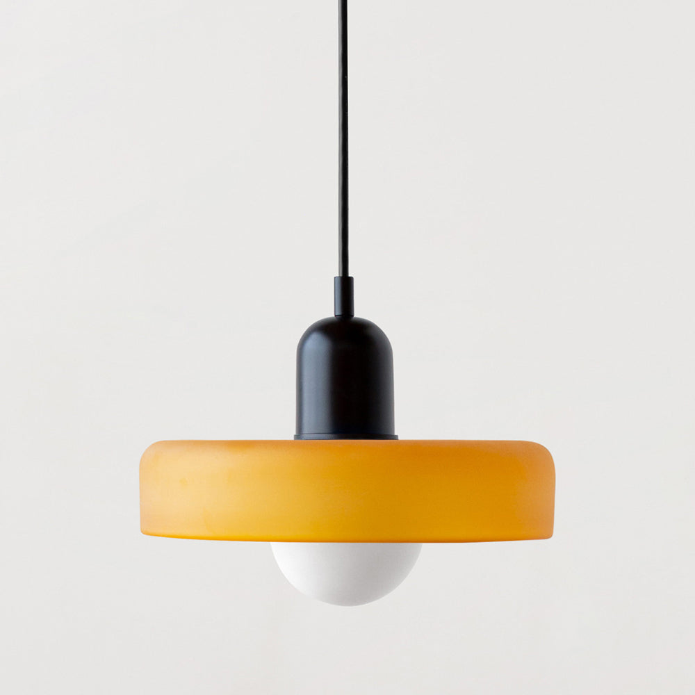 Bauhaus-Style Colored Glass Pendant Light