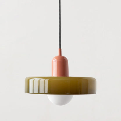 Bauhaus-Style Colored Glass Pendant Light