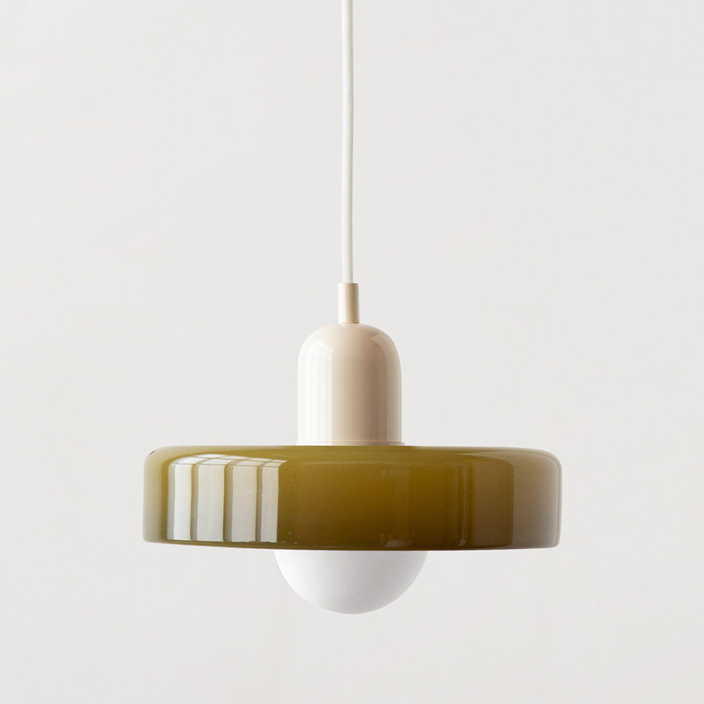 Bauhaus-Style Colored Glass Pendant Light
