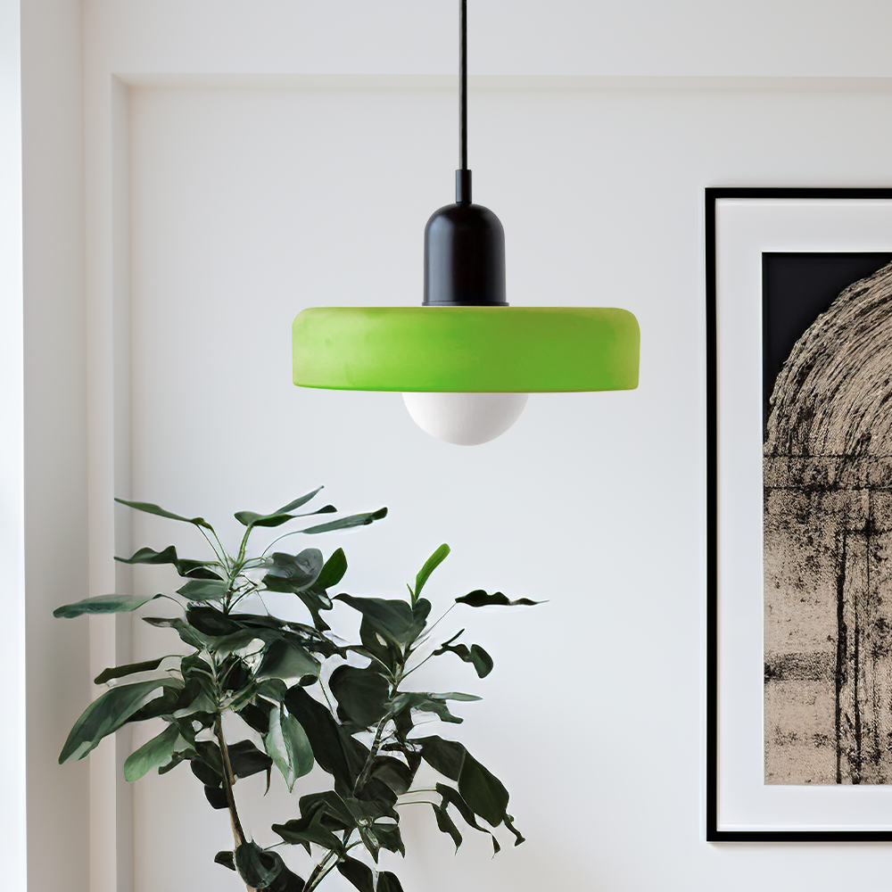 Bauhaus-Style Colored Glass Pendant Light