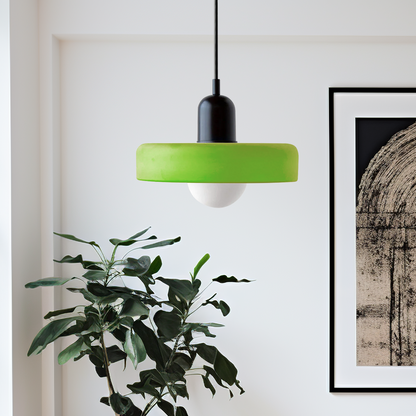 Bauhaus-Style Colored Glass Pendant Light