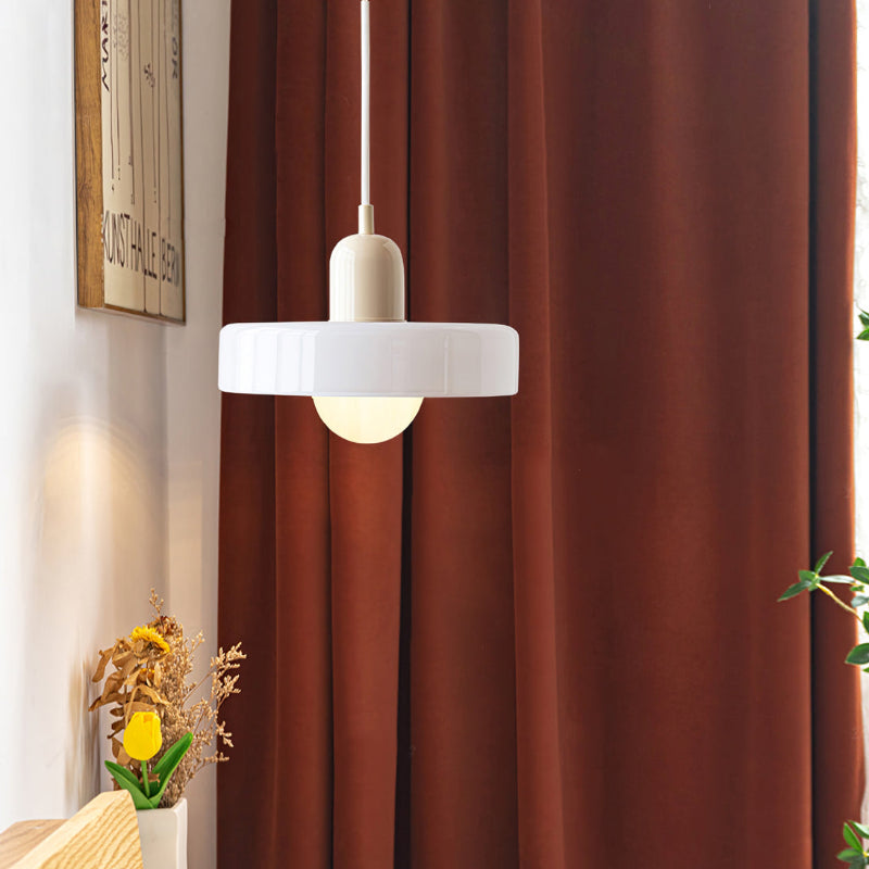 Bauhaus-Style Colored Glass Pendant Light