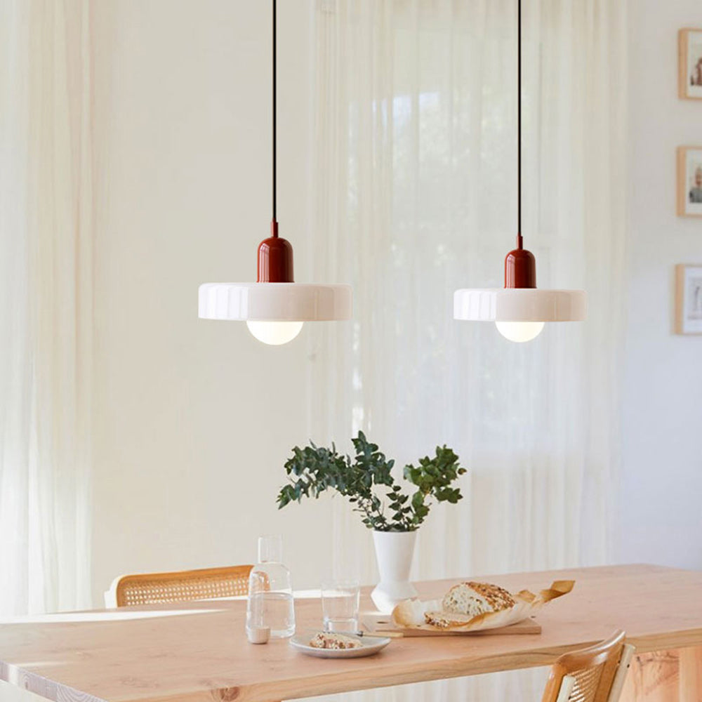 Bauhaus-Style Colored Glass Pendant Light