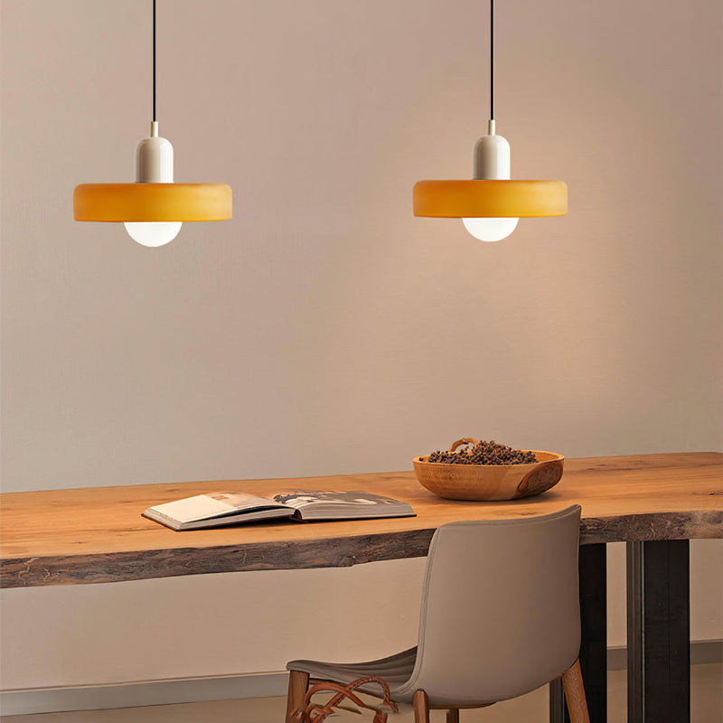 Bauhaus-Style Colored Glass Pendant Light