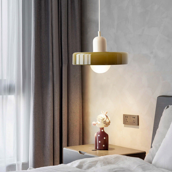 Bauhaus-Style Colored Glass Pendant Light