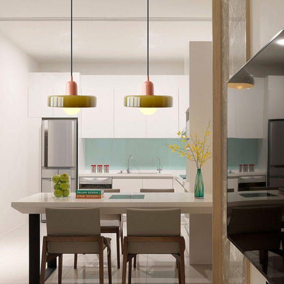 Bauhaus-Style Colored Glass Pendant Light