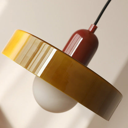 Bauhaus-Style Colored Glass Pendant Light