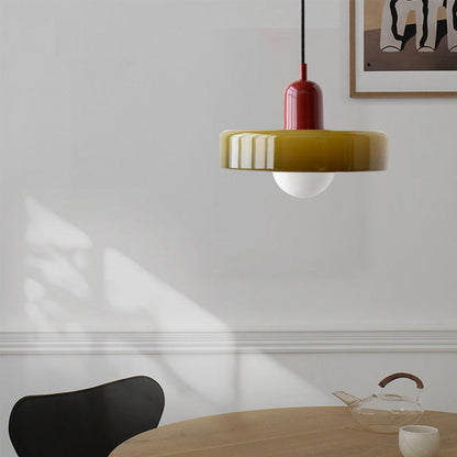 Bauhaus-Style Colored Glass Pendant Light