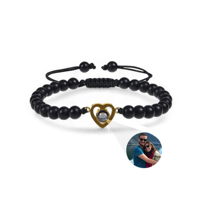 Beaded Heart Photo Bracelet