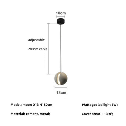 Sphered Cement Pendant Light