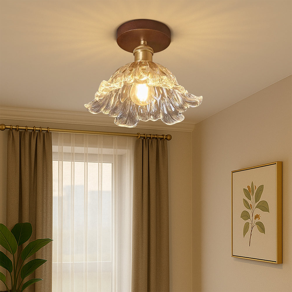 Elegant Flower-Shaped Glass Ceiling Light for a Bright and Stylish Home Decor