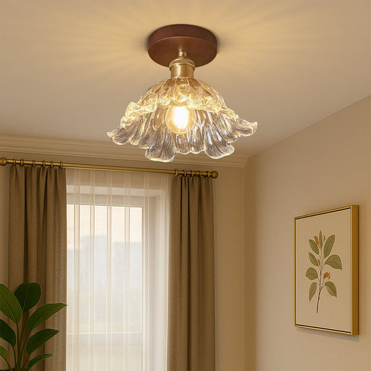 Elegant Flower-Shaped Glass Ceiling Light for a Bright and Stylish Home Decor