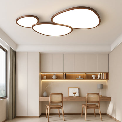 Plafonnier en bois foncé ultra fin pour un éclairage élégant et moderne