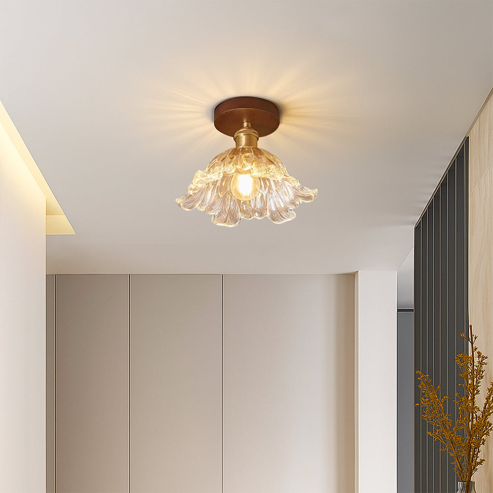 Elegant Flower-Shaped Glass Ceiling Light for a Bright and Stylish Home Decor