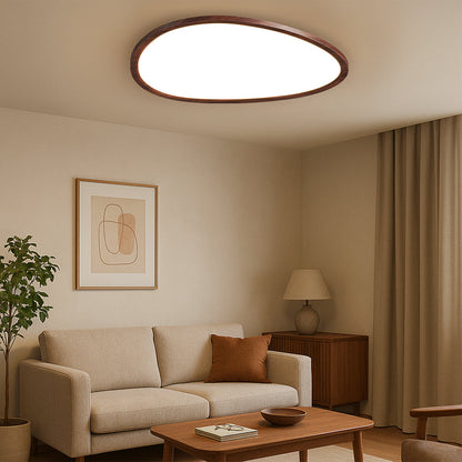 Plafonnier en bois foncé ultra fin pour un éclairage élégant et moderne