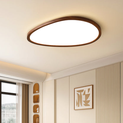 Plafonnier en bois foncé ultra fin pour un éclairage élégant et moderne