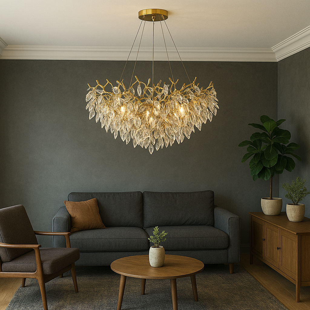 lustrous round crystal chandelier for a touch of elegance