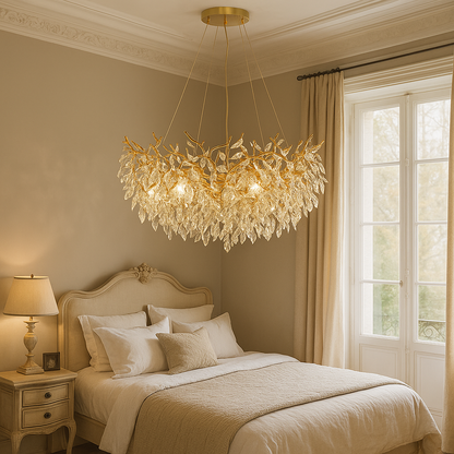 lustrous round crystal chandelier for a touch of elegance