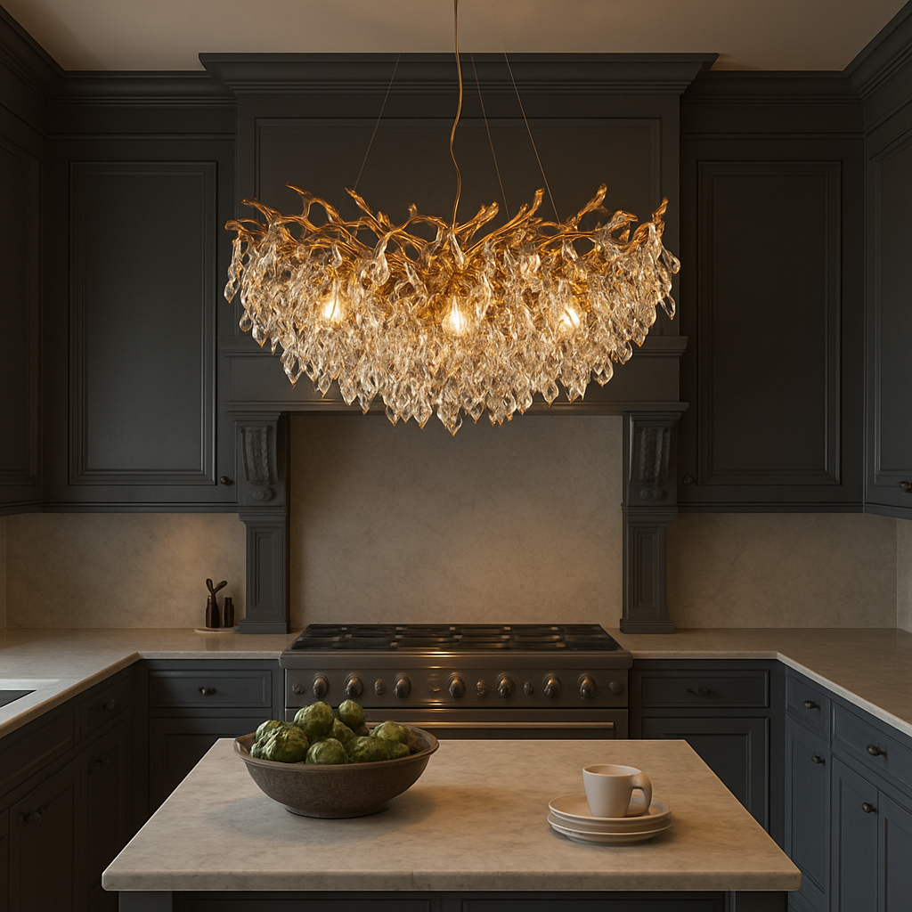 lustrous round crystal chandelier for a touch of elegance