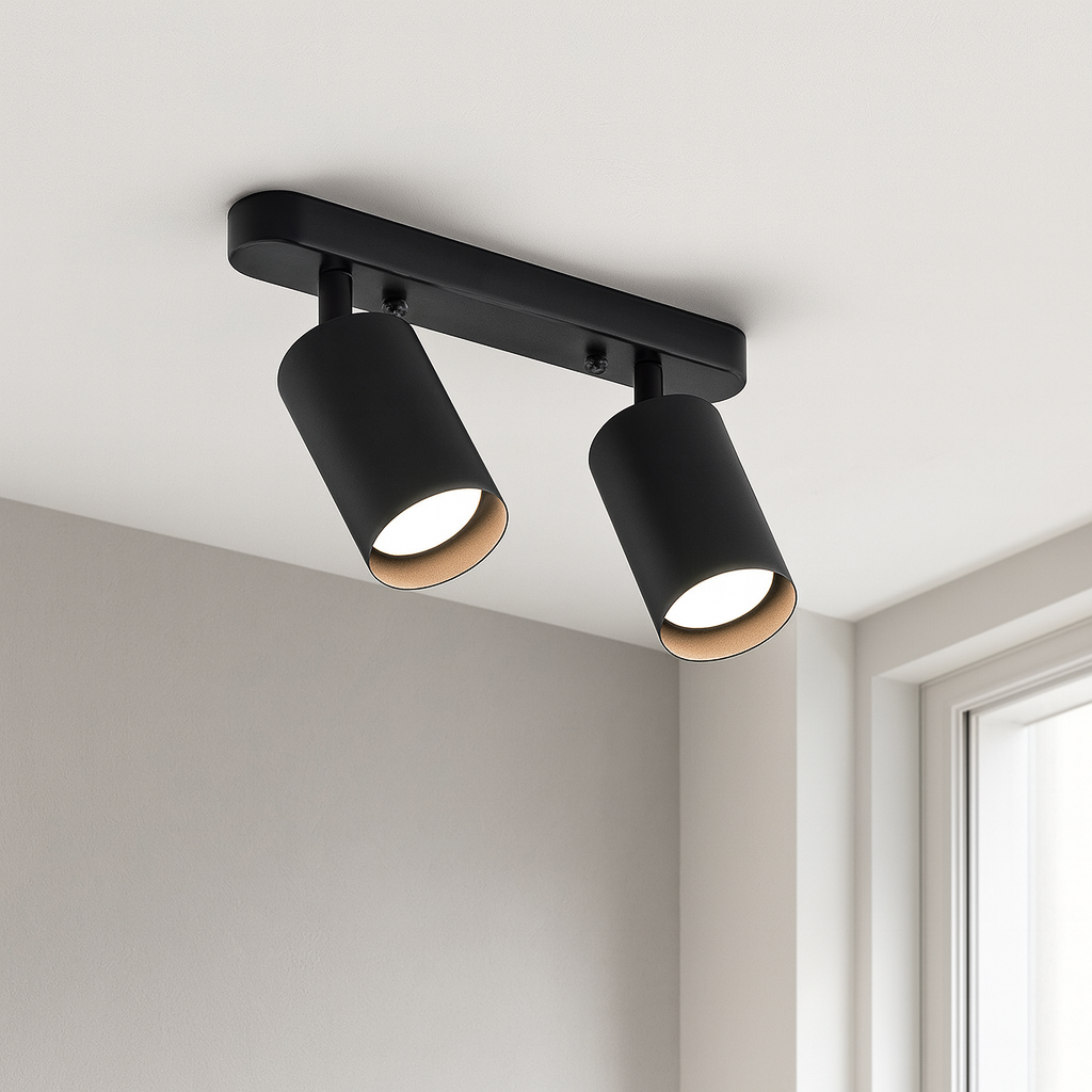 Spotlight de plafond à 2 têtes pivotantes pour un éclairage flexible