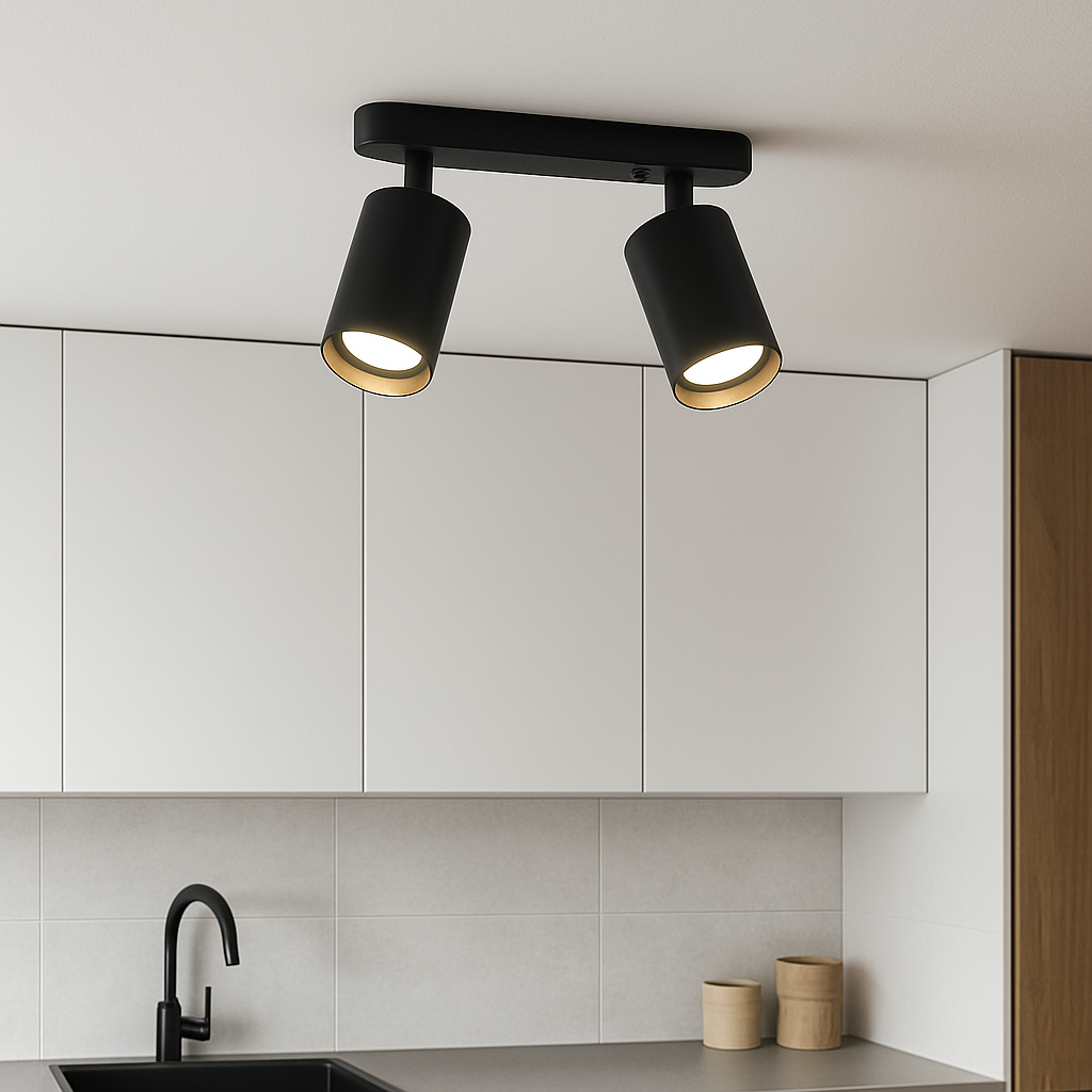 Spotlight de plafond à 2 têtes pivotantes pour un éclairage flexible